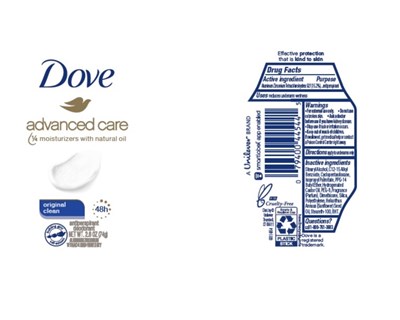 Doveoriginalcleanapdeois (Dove Advanced Care Original Clean 48h Antiperspirant Deodorant)